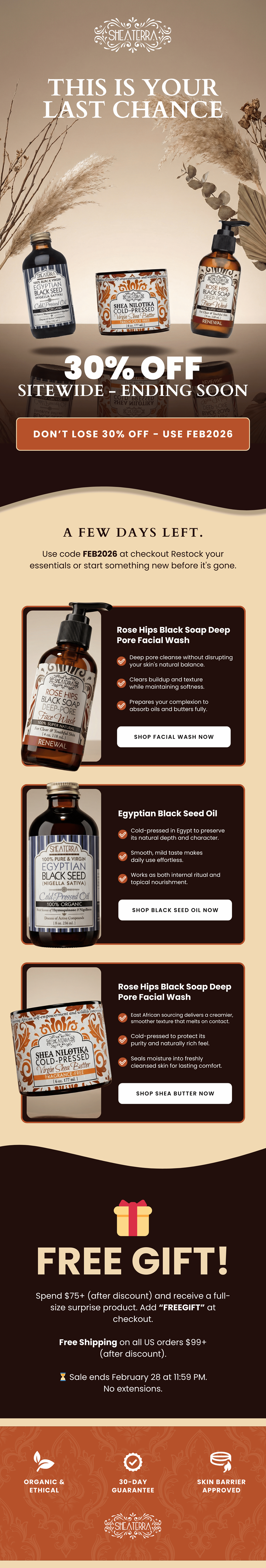 High-end email campaign design